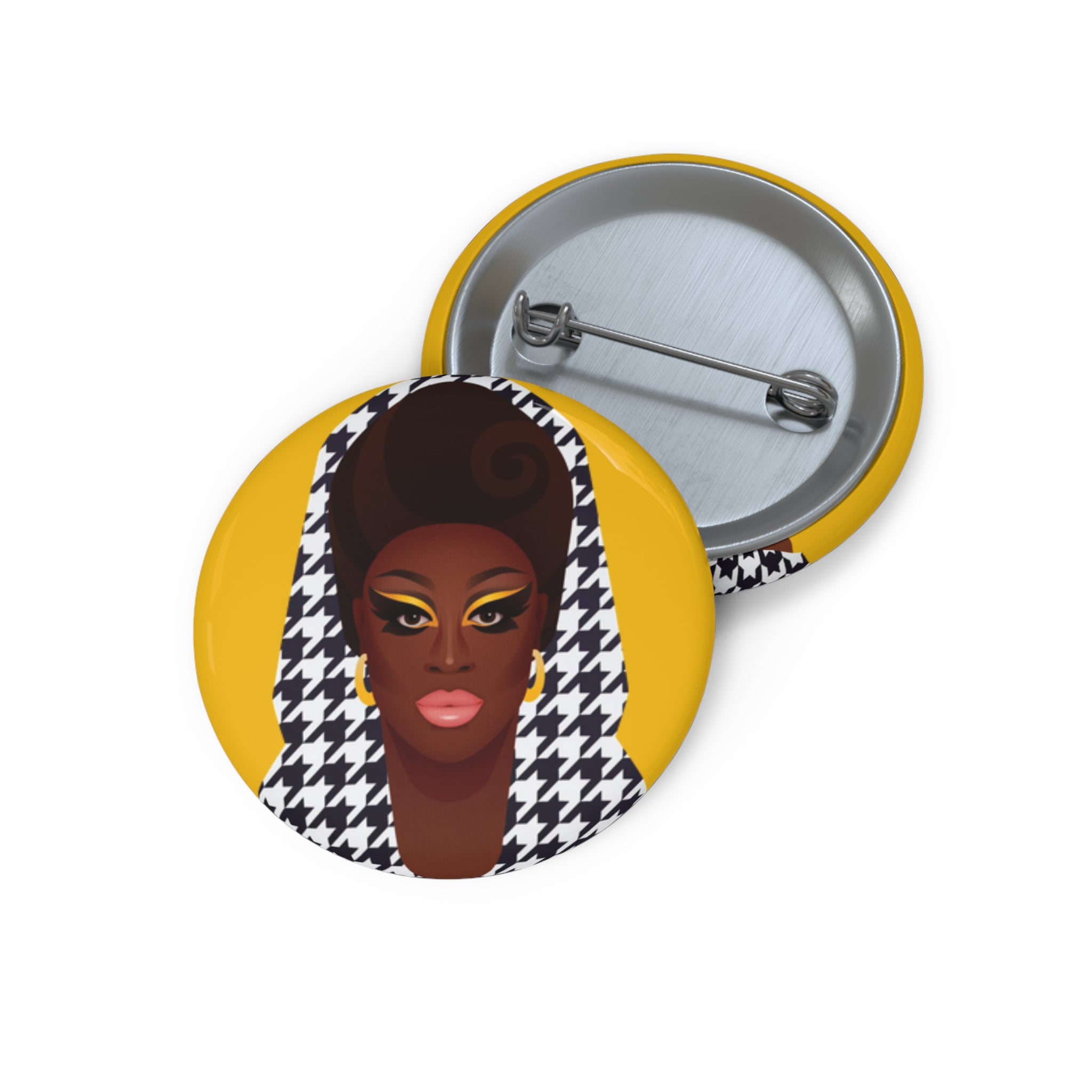 Bob the Drag Queen Houndstooth Hood Pin-Back Button